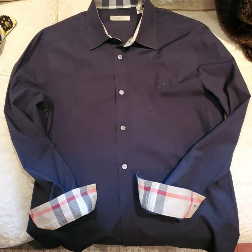 COPY - Burberry Button Up Nova Check Cuffs Size M